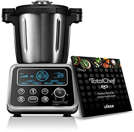 Ufesa Totalchef RK5 Küchenmaschine mit mehreren Kochprogrammen, 1700 W Leistung, LCD-Display, Kanne mit 3,5 l Fassungsvermögen, inkl. Rezeptbuch und integrierter Waage