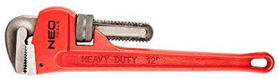 NEO TOOLS Stillson-Rohrschlüssel 300 mm, Bereich 55 mm, 12, Gewicht 0,94 kg, Gehäuse aus Sphäroguss, Backen geschmiedet, geschliffen, gezahnt, Schneckenmechanismus