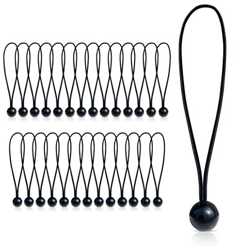 Elastici con sfera, 28 pezzi, tenditori in gomma da 15 cm, tenditore per teloni con sfera, espansore, elastici ad alta resistenza, perfetti come fissaggio per teloni, tenditori, rete o gazebo 28x15cm