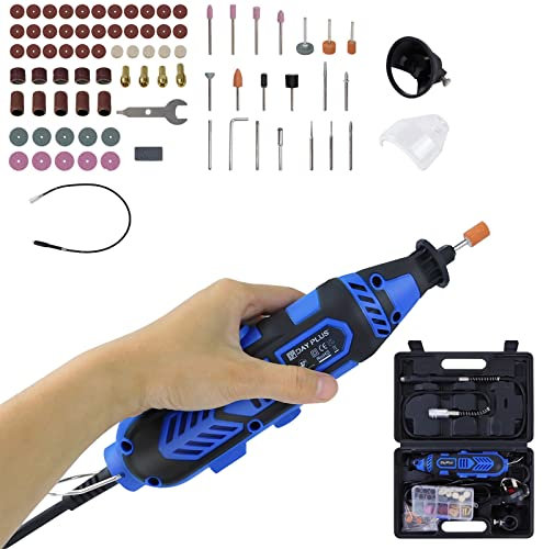 Outil multifonction 135 W, kit d'outils rotatifs avec 80 accessoires et coffret, vitesse de rotation variable 10000-32000 tr/min, outil de meulage, outil rotatif pour meuler, couper, affûter, polir,