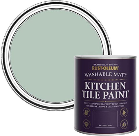 Rust-Oleum abwaschbare Küchenfliesenlack in hellgrün mit Matt Finish - Pastellgrün 750ML