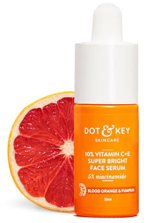 Dot & Key Siero al 10% di vitamina C + E, 5% niacinamide, siero alla vitamina C per una pelle luminosa, attenua le macchie scure, vitamina C con arancia rossa e zucca, per pelli irregolari e opache
