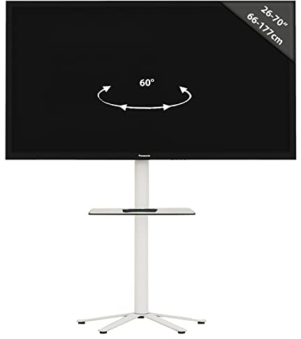 VCM TV-Standfüße 61x61x100 cm ohne Türen Stahl Set Fach Halt Büro | Freistehender, stabiler Standfuß für Flachbildfernseher - in Wohnzimmer oder Büro - für Technikliebhaber