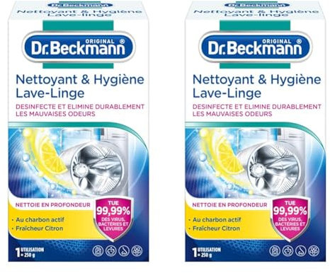 Dr. Beckmann Nettoyant & Hygiène Lave-Linge | Désinfecte et élimine durablement les mauvaises odeurs | 250g (lot de 2)