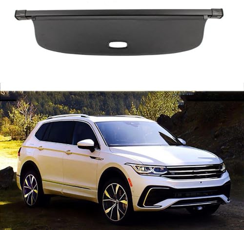 BAGLEV Ausziehbar Kofferraumabdeckung Auto Laderaumabdeckung,für VW Tiguan Allspace 2018-2022 Rollo Schutz Abdeckung Cargo Cover Ablagen ZubehöR,A