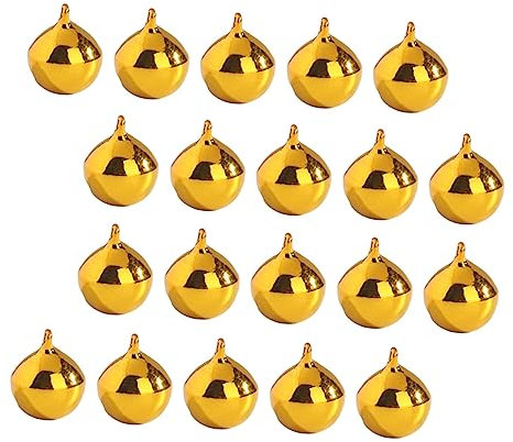 SHINEOFI 20stücke Kleine Weihnachtsglocken als Schlüsselanhänger Goldfarbene Glockenanhänger Hängeglocken-Dekoration für Taschen und Rucksäcke Weihnachtsschmuck mit Glocken
