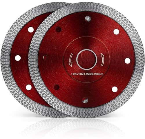 Flintronic Diamantskärskiva, 2 stycken, 125 mm, glasskärskiva, för skärning av porslin, hård keramik, kakel, marmor, granit, professionell torr och fuktig