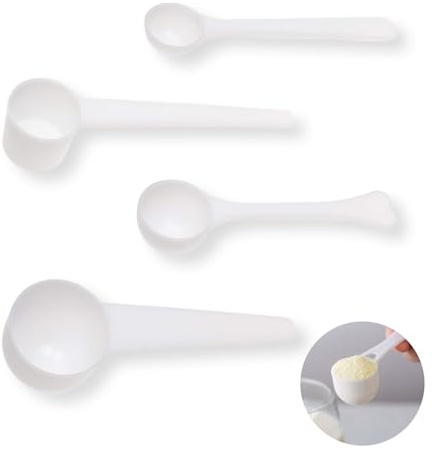 YAFIYGI Juego de 4 cucharas medidoras de 1 g, 3 g, 5 g, 10 g, cucharas para café, proteína, leche en polvo, herramientas de cocina para mediciones precisas, cucharas para fórmula de proteína de