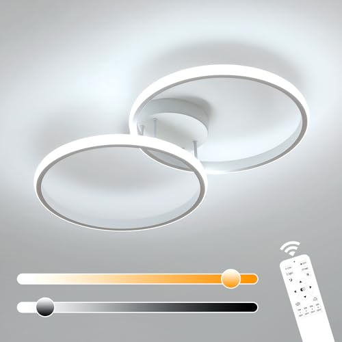 Comely Plafón LED Redondo Diseño Moderno 38W 3000-6500K Blanco Salón 54CM | Lámpara de techo LED 4050LM, Dimmable con Mando, Luz Regulable, Estilo Minimalista, para Cocina Dormitorio Comedor Pasillo