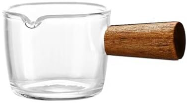 Salsera Jarras de leche de vidrio, tazas pequeñas de leche, botes de leche con mango de madera, platillo de inmersión, condimento, plato pequeño, carne, comida occidental, tazón de jugo Tazón de salsa