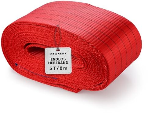 Endlos-Hebeband 5 t WLL – 8 m Nutzlänge – geschlossene Bandschlinge | Flachgewebte Polyester-Hebeschlinge, Typ A2, DIN EN 1492-1