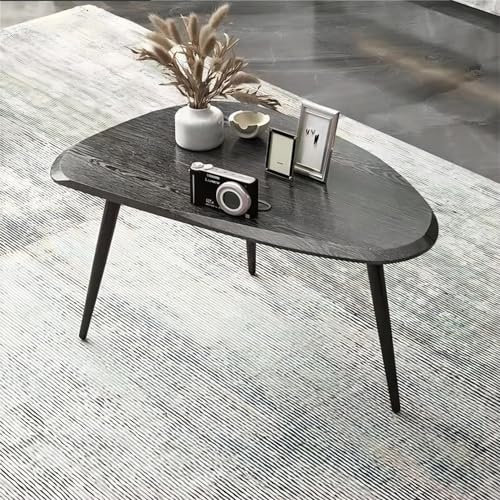 GODFSAHG Modernes schwarzes ovales Couchtisch-Set aus der Mitte des Jahrhunderts für Wohnzimmer, Home Office und Café. Große Größe 79 x 41 cm. Enthält Mitteltisch und Satztische. Stilvolle