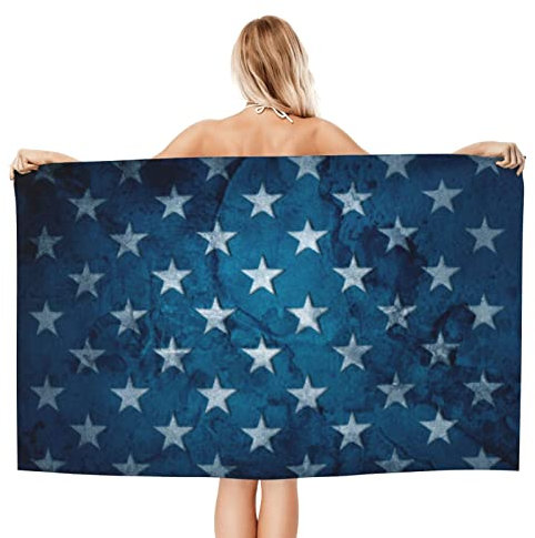 Badehandtuch Flagge Sterne Saunatuch Mikrofaser Handtuch One Size Badetuch Für Sauna, Wandern, Sport, 80X130Cm