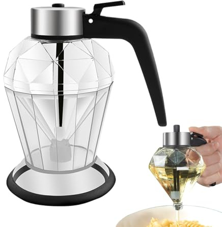 Glass Honey Dispenser, No-Drip Syrup Dispenser, Clear Sauce Jar, Multipurpose Honey Bottle, Syrup Dispenser Jar, Drip- Honey Holder, Olive Oil Container, Condensed Milk Jar, 200ml Glass Dispenser