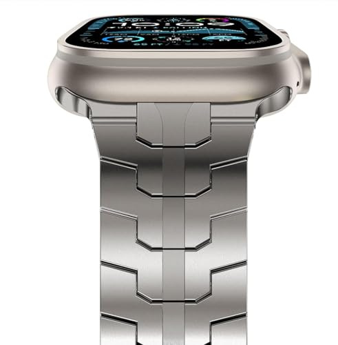 NewWays Kompatibel mit Apple Watch Armband 49mm 46mm 45mm 44mm,Edelstahl Gliederarmband Ersatzarmbänder Geeignet für iWatch Ultra 2/Ultra SE Serie 10 9 8 7 6 5 4