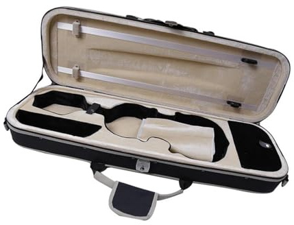 Überkantiger Geigenkasten Hygrometer Schwarzes Segeltuch Professionelles Geigenzubehör Instrumentenkoffer für Violine