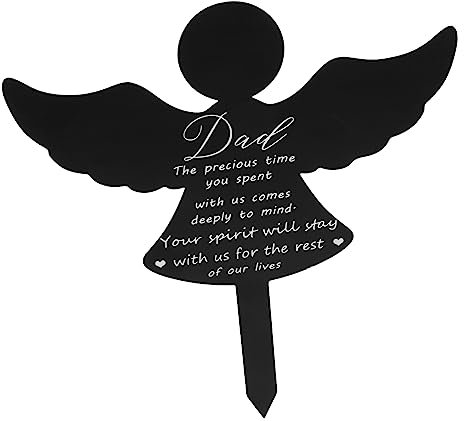 BEBEMOKO Estaca Conmemorativa De Ángel Acrílico para Jardín y Cementerio Decoración para Recuerdo para Papá Diseño Ligero y Práctico