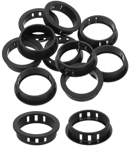 sourcing map 30Pcs Round Cable Snap Bushing Grommets, 1-3/8(35mm) Black Snap in Cable Grommet Protector for Locking Tube Hose Wire Cord