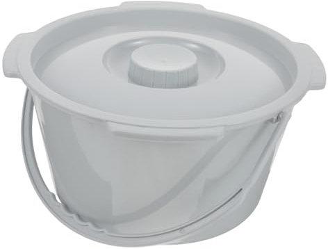 GARVALON Portable Commode Toilet Bedside Commode Bucket Chamber Pot with Lid, Plastic Easy to Wash and Lightweight Design for Bedroom Use for Elders and Pregnant Users
