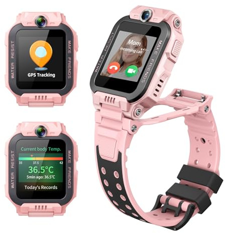 imoo Z7 Watch Phone Kids Smartwatch, Smartwatch with Two-way Long-lasting HD Video Call Function, 4 Sport Modes and IPX8 Waterproof,GPS Watch with Real-time Positioning and 14-day History (Pink)