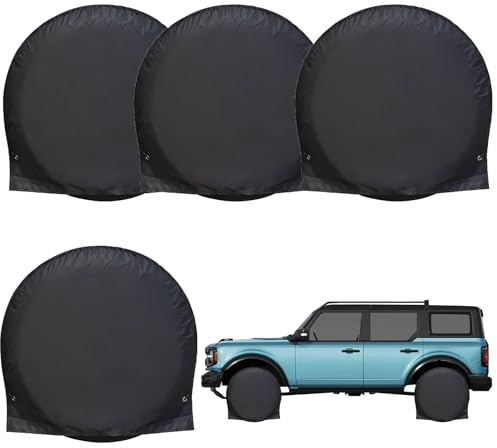 Puniama 4Pcs Heavy Duty Tire Covers for 27–29 Inch Wheels – Waterproof, Dustproof & UV Resistant Wheel Covers for RV, Trailer, Camper, Truck, Motorhome