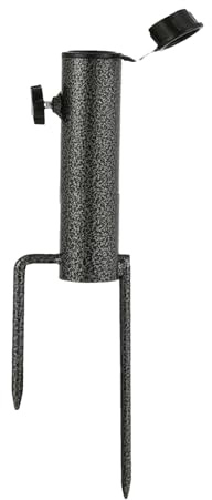 Ancre de parapluie de patio - Support réglable | berger de terre en fer lourd pour parapluies de plage, pelouse, jardin et camping, s'adapte aux poteaux jusqu'à 1,4 p