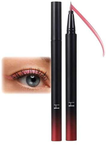 Metallic glitter eyeliner, diamant flytande eyeliner röd, glitter flytande kajalpenna, vattentät och torkbeständig röd metallisk ögonliner, högpigmenterad och hållbar kajalpenna för ansikte och kropp