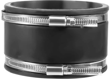Verbinder Flexible Gummimuffe mit Edelstahlschellen, Flexible Gummi Muffe, Flexible Gummimuffe Gummikupplung, Rohrverbinder für Rohrventilator, Lüftungssystem Lüftung Rundrohr (Ø100mm)