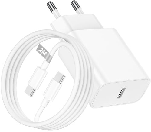 30W Chargeur iPhone USB C avec Câble USB C Charge Rapide,Chargeur Type C avec Fil Cable USBC vers USBC 2M pour iPhone 17 16 15 Pro Max/16 15 Plus/iPad Pro/Air/Macbook,Adaptateur Type C Secteur Prise