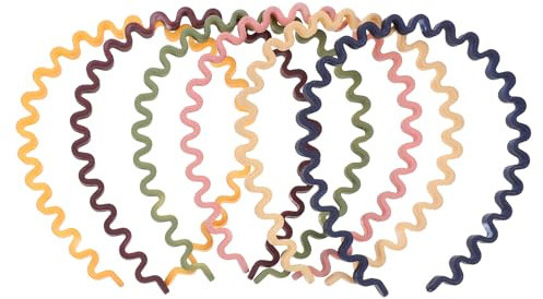 PRETYZOOM Lot de 6 Bandeaux Élastiques en Résine, Motif Ondulé, Accessoire Cheveux Femme, Confortable pour Nettoyage Visage et Soins Faciaux