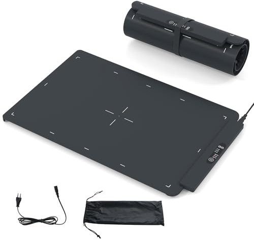 GOPLUS Warmhalteplatte Elektrisch, Silikon Warmhaltematte, rollbarer Speisenheizplatte mit Einstellbarer Temperatur (60/80/100℃) & Timer (1/3/5H), Wärmetablett für Buffets & Partys, 64 x 41 x 2 cm