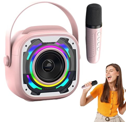 Altoparlante per karaoke con microfono - audio - con subwoofer Boombox portatile, attrezzatura per la registrazione di musica all'aperto | ideale per adulti