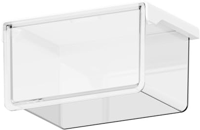 NEATSETTER Hanging Cabinet Organizer – 33° Tilted Under Desk Drawer & Bathroom Storage – Self-Adhesive Clear Pull-Out Bins for Kitchen, Office & Vanity (Medium)