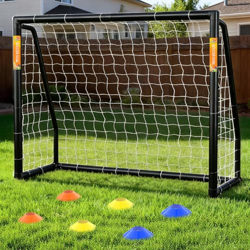 Portable Football Goal - 6X4/8x5/8x6/10x6.5/12x6 ft Football Gift with Target Net, Training Cones, Ground Stakes and Carry Bag - Training Equipment for Garden Indoor Outdoor