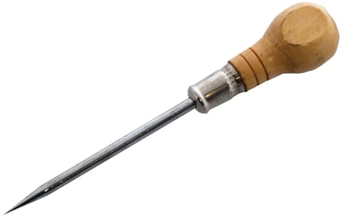 4 Inch Bradawl with Wooden Handle – Heavy-Duty Steel Tip Hole Starter Tool for DIY Woodwork, Carpentry & Home Projects.