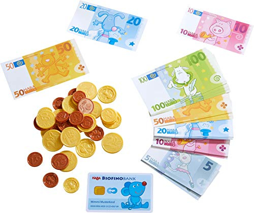 HABA 304131 - HABA-Kaufladen-Spielgeld, Kaufladenzubehör mit Geldscheinen aus robustem Papier, Spielzeug ab 3 Jahren