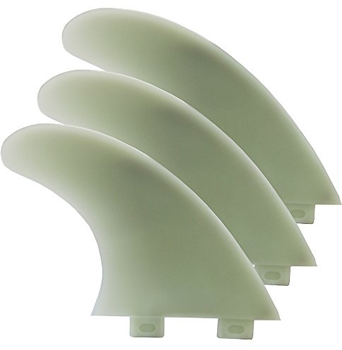Tri G5 Surfboard Finnen für FCS Finnen SUP Surfing Fin 1 Center + 2 Side 3 Colors (Hellgrün)