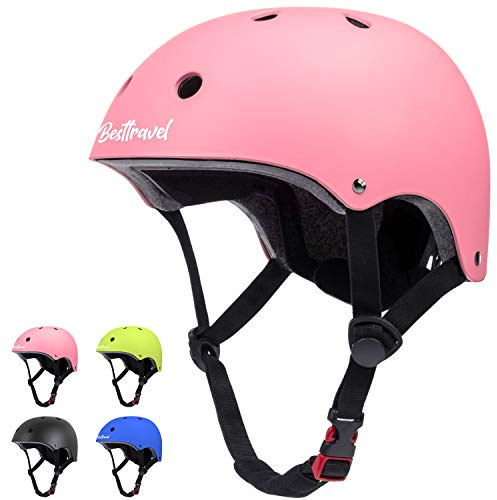 Besttravel Kids Helmet, Toddler Adjustable Toddler Bike Helmet Ages 3-8 Years Old Boys Girls Multi-Sports Safety (Pink)