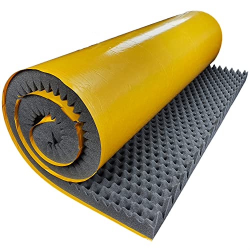 GMP Tech beauty of sound Akustikschaumstoff Wellenform 5 cm – Selbstklebende Schalldämmmatte 200x100 cm – Schallabsorber Akustikplatte für Studio, Heimkino, Büro – Akustik Dämmung