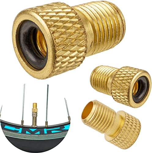 Fahrrad Ventil Adapter, 3 Stück, für Blitz- und Prestaventil auf Autoventil, DV und SV auf AV, Luftpumpenadapter für Standpumpe, Handpumpe, Schlauchventil, Dunlopventil Einsatz, Schraderventil Aufsatz