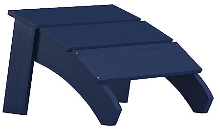 Flash Furniture Sawyer Adirondack-Ottomane für drinnen und draußen, kommerzielle Qualität, Marineblau, Allwetter-Fußstütze im Adirondack-Stil