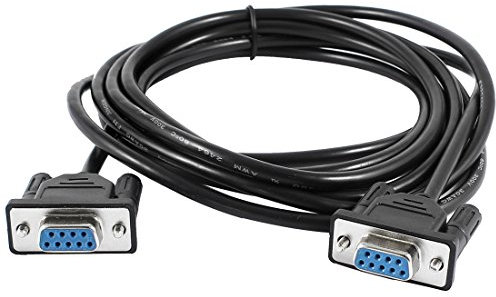 Ruilogod 3 Meter 10FT VGA 9 PIN hembra a cable de cable de cable negro para computadora