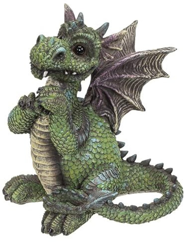 Pacific Giftware Drachen Figur sitzend grün für Drinnen und Draußen