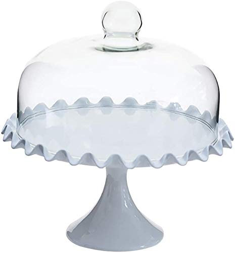 Alzata per Torta con Coperchio Bianco Cake Stand High Base Bupcake Portatore Pomeriggio Decorazione tè Dessert Dessert Desert Display da Tavolo Stand Baby Shower Snack Snack Fruit Plate