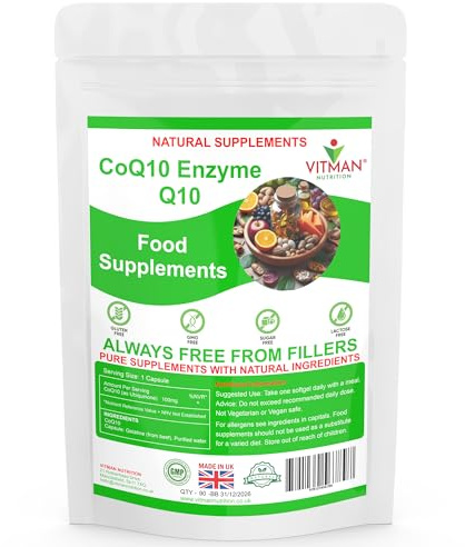 CoQ10 High Strength Q10 Coenzyme 100mg Softgels – High Absorption Ubiquinone – Naturally Fermented, UK Made Supplement – Gluten, Lactose & GMO Free – Supports Heart, Energy & Antioxidant Health (90)