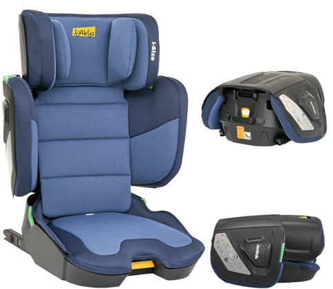 Jovikids i-Size Booster Seat with ISOFIX, Suitable for Kids 100-150cm (Approx. 3 to 12 Years), Adjustbale Height and Width, Portable Toddler Car Seat for Travel, Compact & Folding, ECE R129