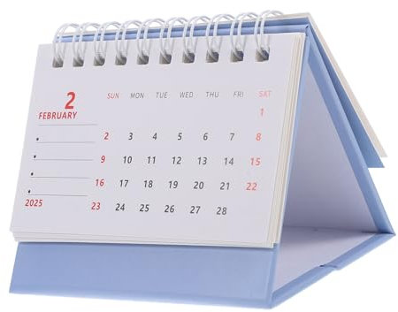 HAPINARY Tischkalender Kleiner Stehender Monatskalender 2025 Hellblau für Büro Zuhause und Klassenzimmer Tägliche Nutzung Notizen Persönliche Gestaltung