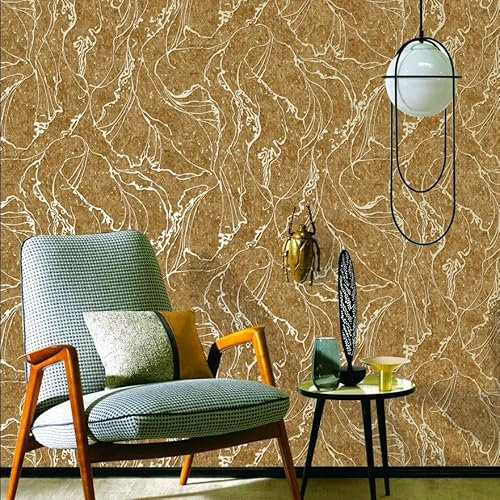 Tapeten Vliestapete Retro Gelb Moderne 3D Tapete Wohnzimmer Tv Sofa Hintergrund,Vliestapete Küchentapeten,Tapete Schlafzimmer,Tapete Flur 10mx0.53m