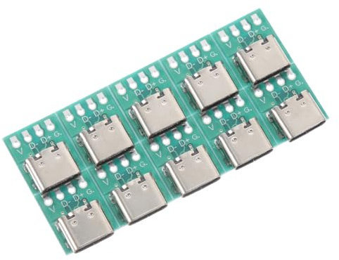 MOLUCKFU 10pcs Usb c Connector Board Diy Usb Type-c Female Connector Receptacle Adapter for Data Cable Transmission