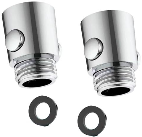 Amazleer 2 Stück Absperrventil für Dusche Wasserstopper, Durchflussbegrenzer Duschkopf-Durchflussregelventil für Handbrause und Dusche (2, Silver, Onesize)